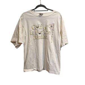 Golf Is For The Birdies Vintage White‎ t-shirt single Stitch Large Puff Letters